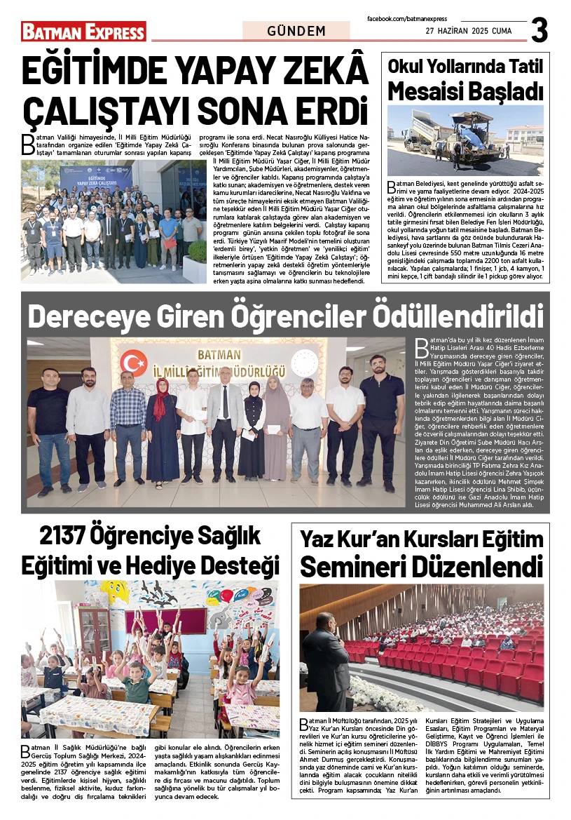 27 HAZİRAN 2025 CUMA