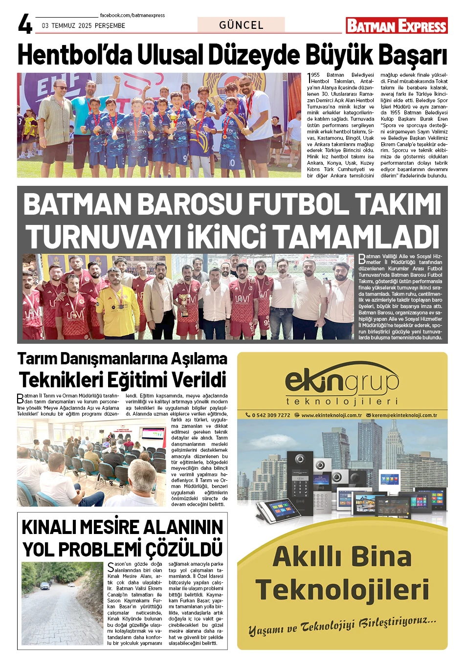 03 TEMMUZ 2025 PERŞEMBE