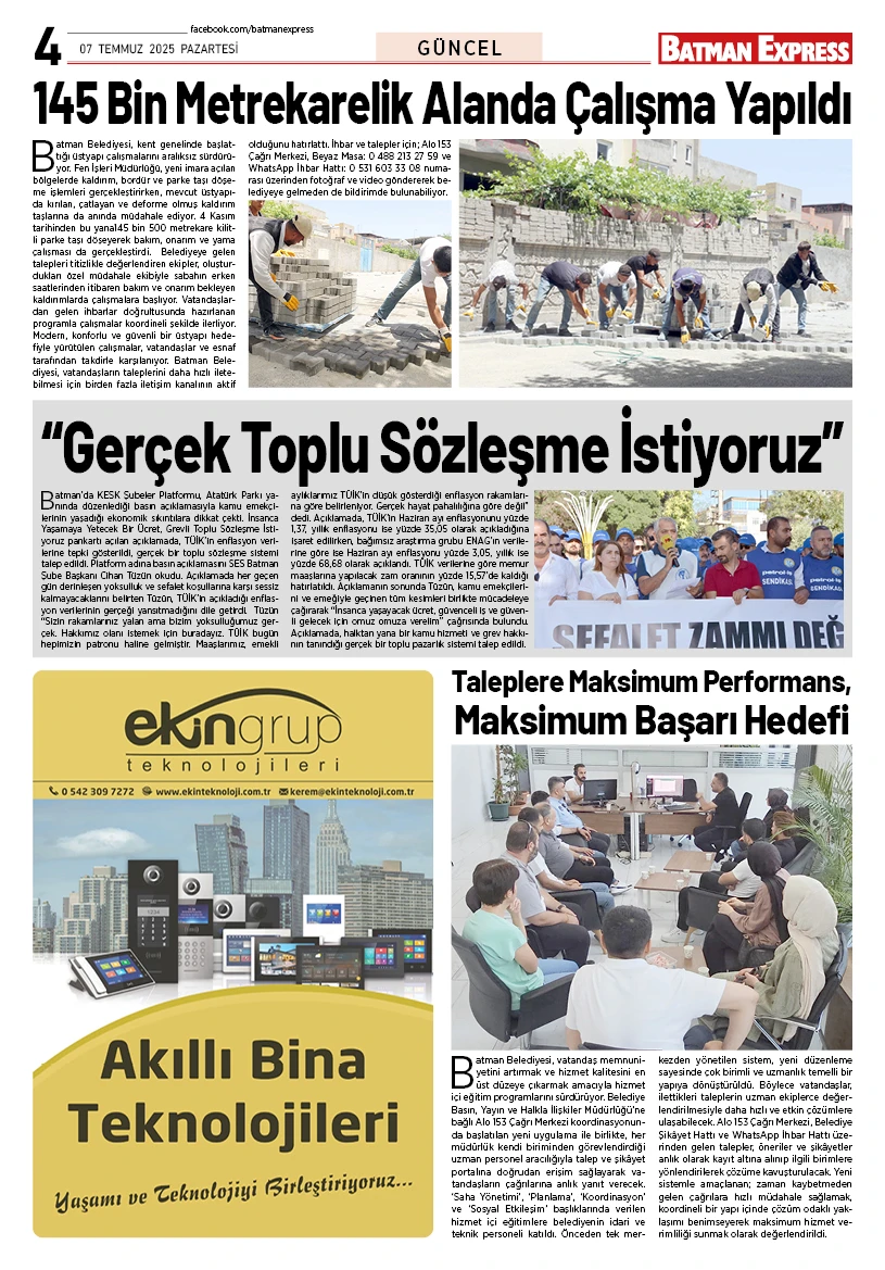 07 TEMMUZ 2025 PAZARTESİ