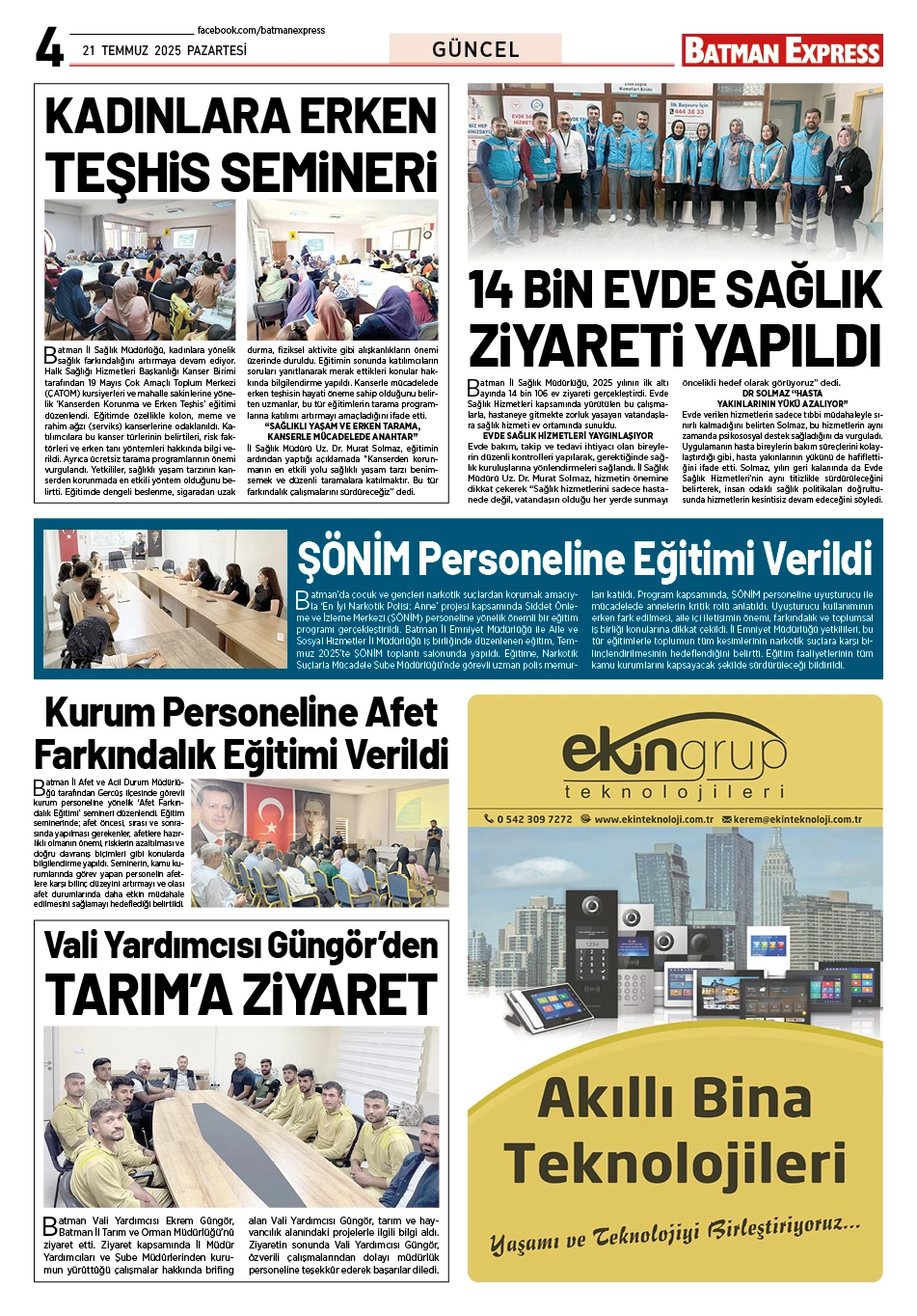 21 TEMMUZ 2025 PAZARTESİ