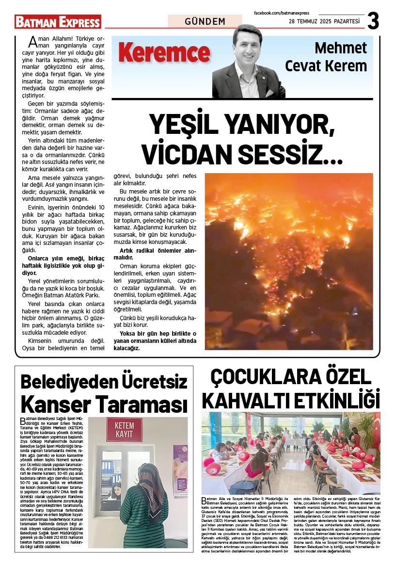 28 TEMMUZ 2025 PAZARTESİ