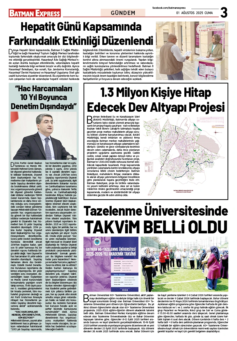 01 AĞUSTOS 2025 CUMA