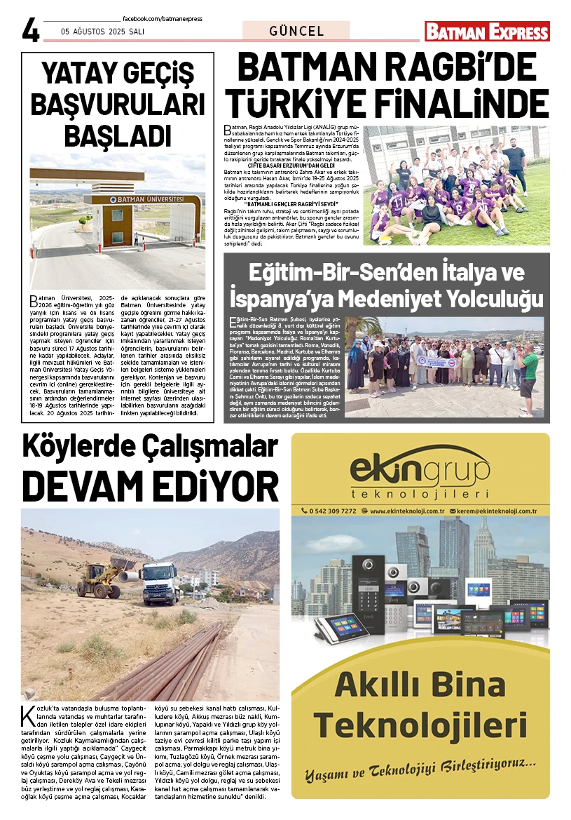 05 AĞUSTOS 2025 SALI