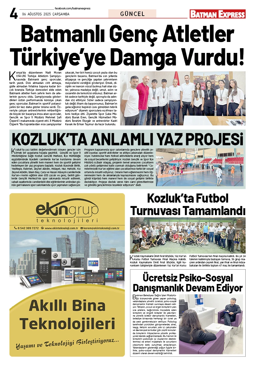 06 AĞUSTOS 2025 ÇARŞAMBA