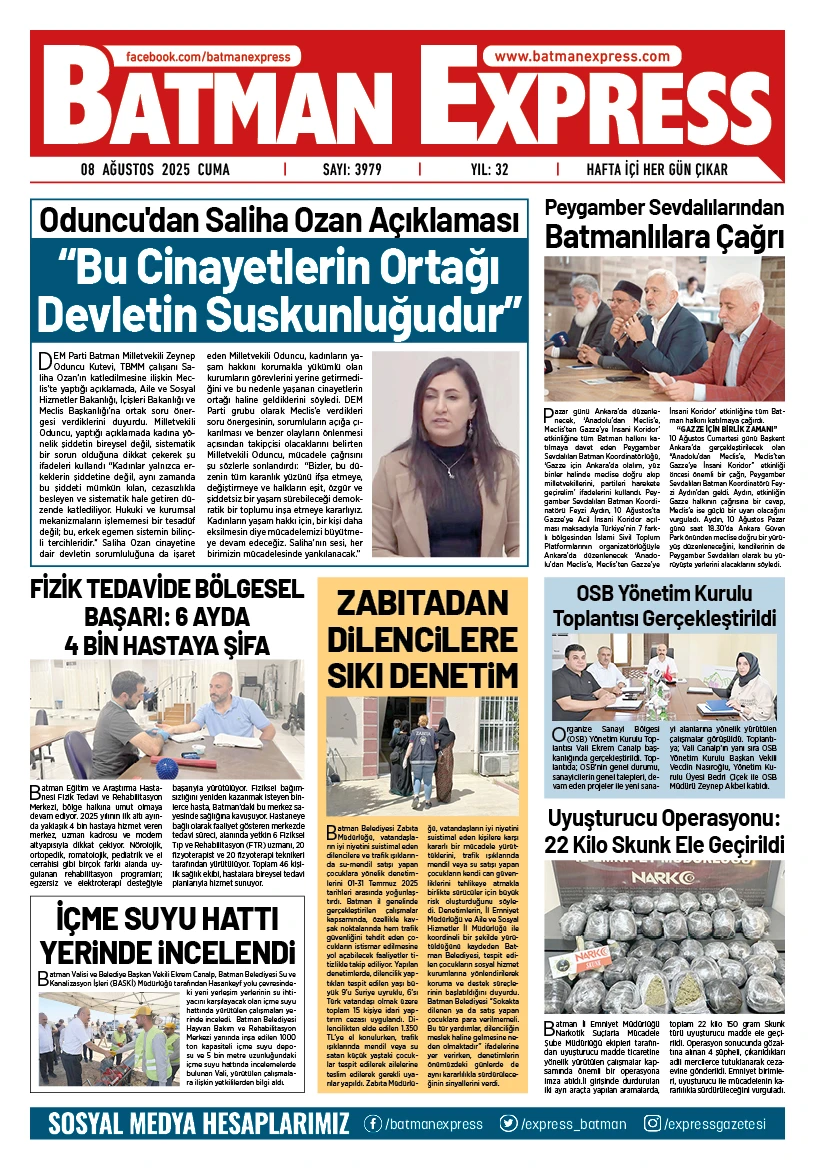 08 AĞUSTOS 2025 CUMA