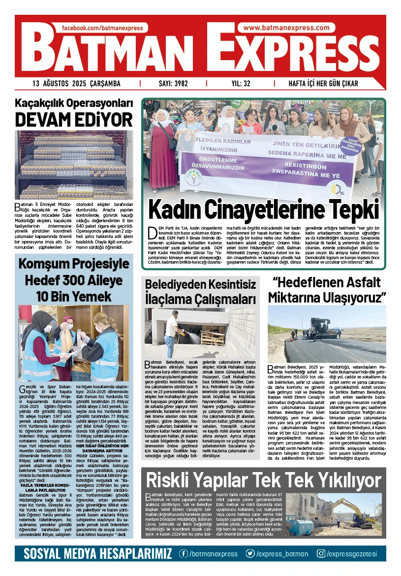 13 AĞUSTOS 2025 &Ccedil;ARŞAMBA