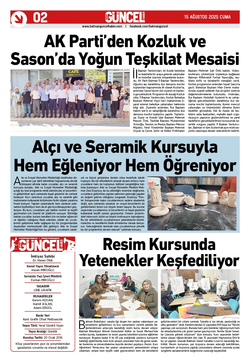 BATMAN GÜNCEL GAZETESİ