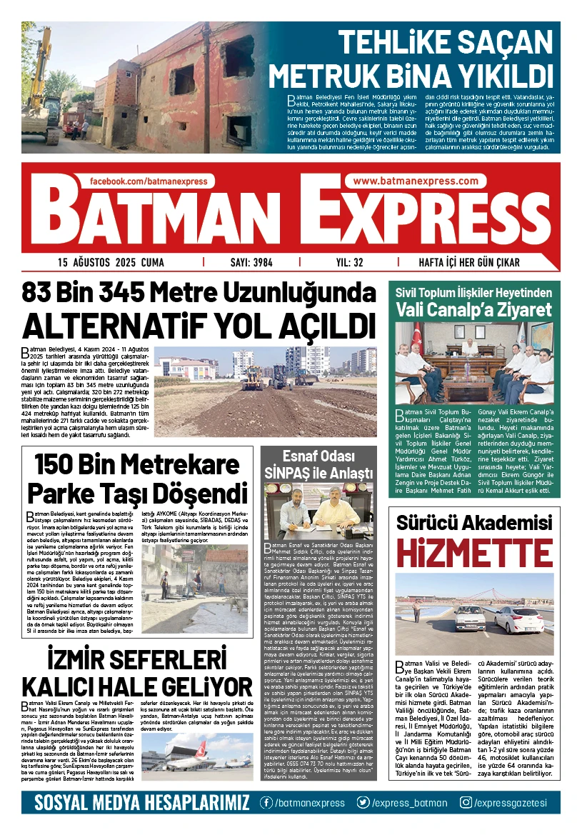 15 AĞUSTOS 2025 CUMA