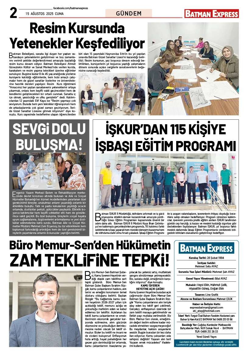 15 AĞUSTOS 2025 CUMA