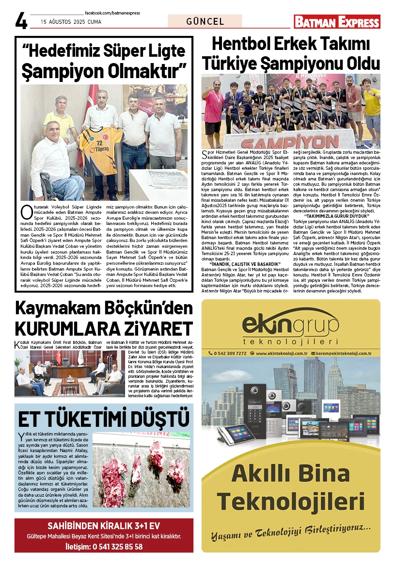 15 AĞUSTOS 2025 CUMA