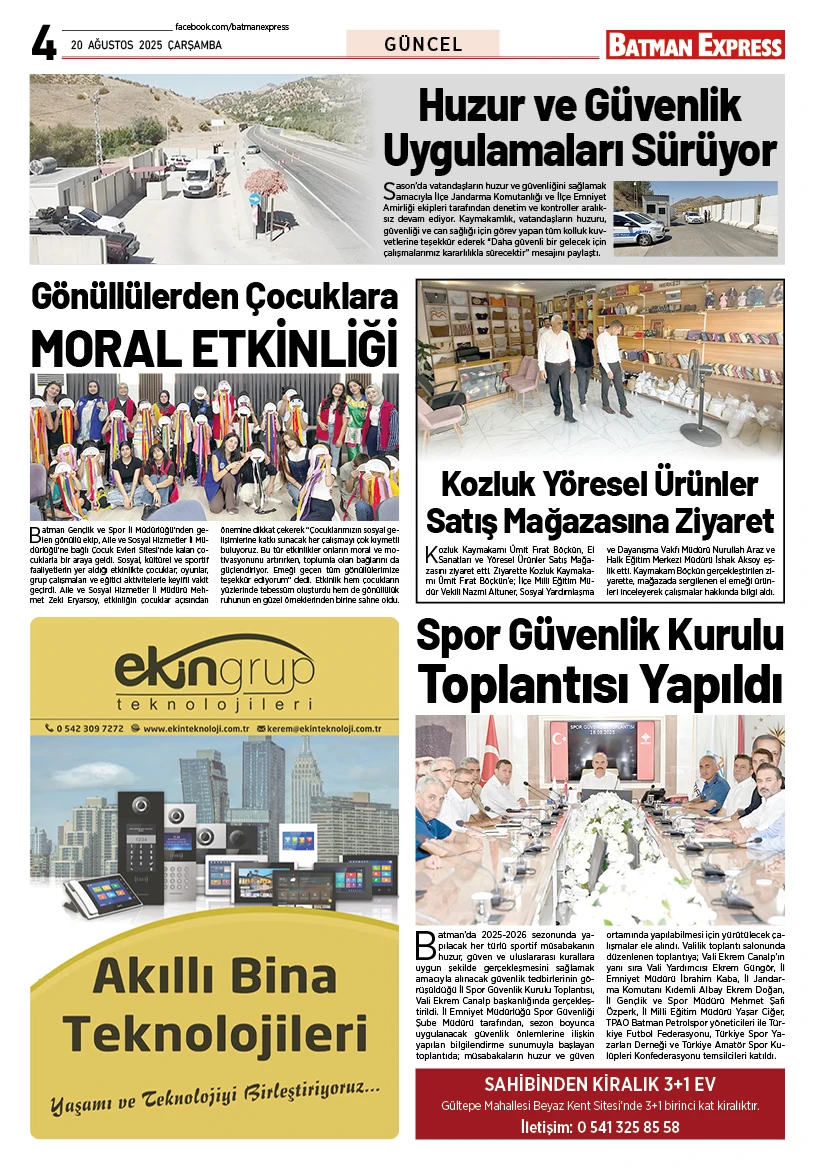 20 AĞUSTOS 2025 ÇARŞAMBA