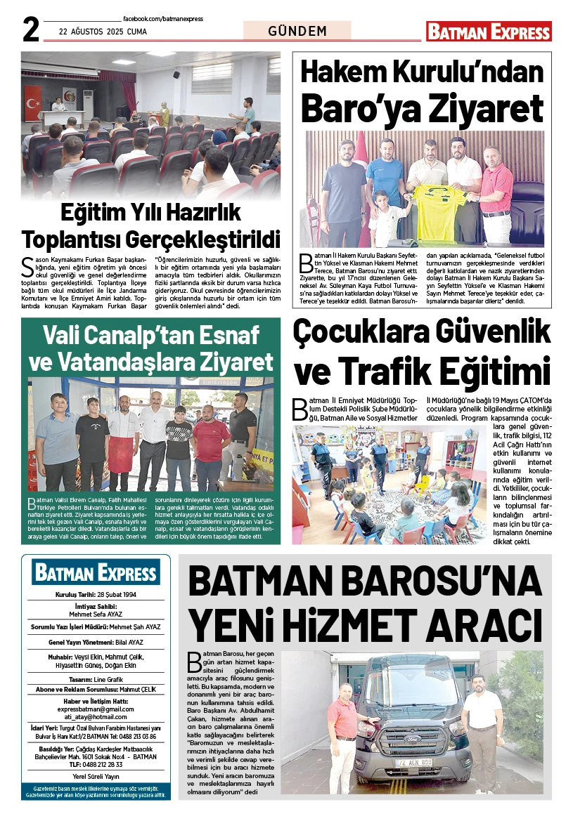 22 AĞUSTOS 2025 CUMA