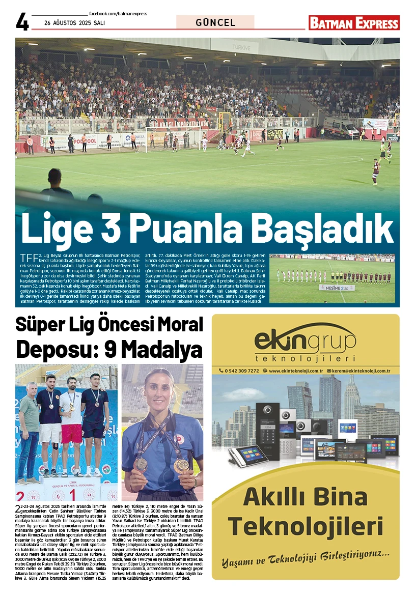 26 AĞUSTOS 2025 SALI