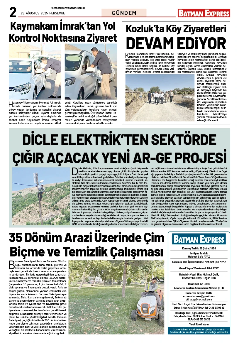 28 AĞUSTOS 2025 PERŞEMBE