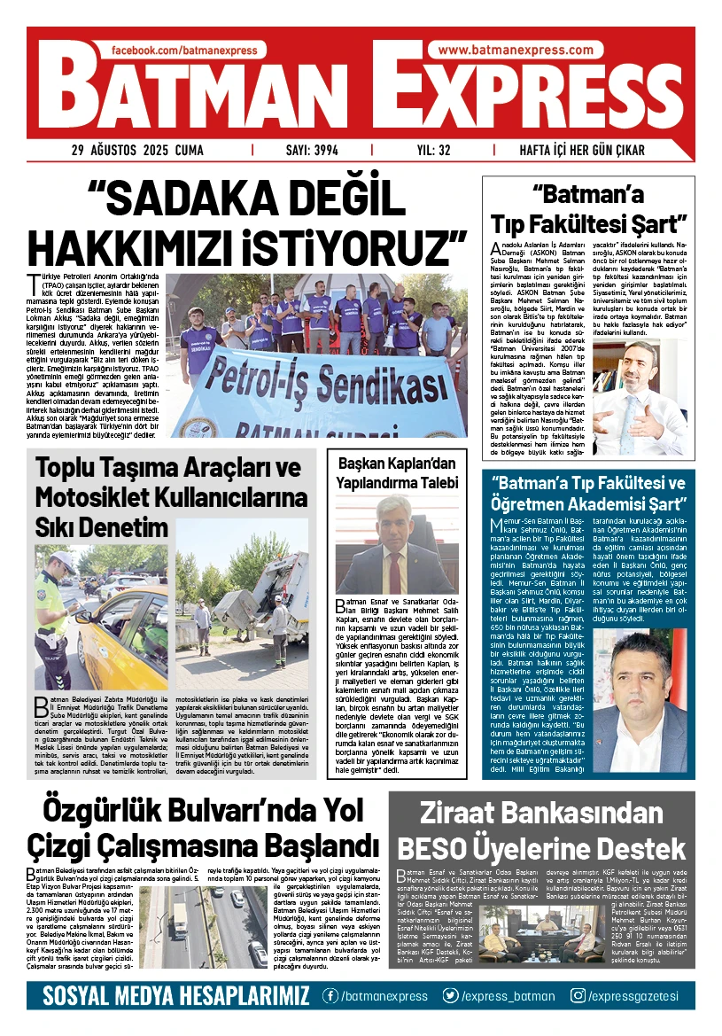 29 AĞUSTOS 2025 CUMA