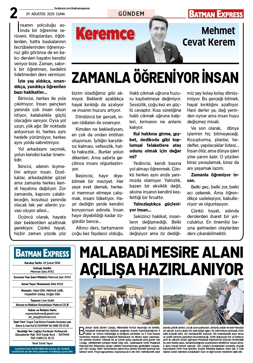 29 AĞUSTOS 2025 CUMA