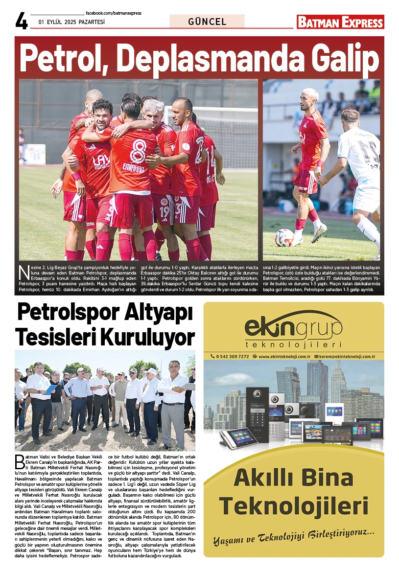 01 EYLÜL 2025 PAZARTESİ