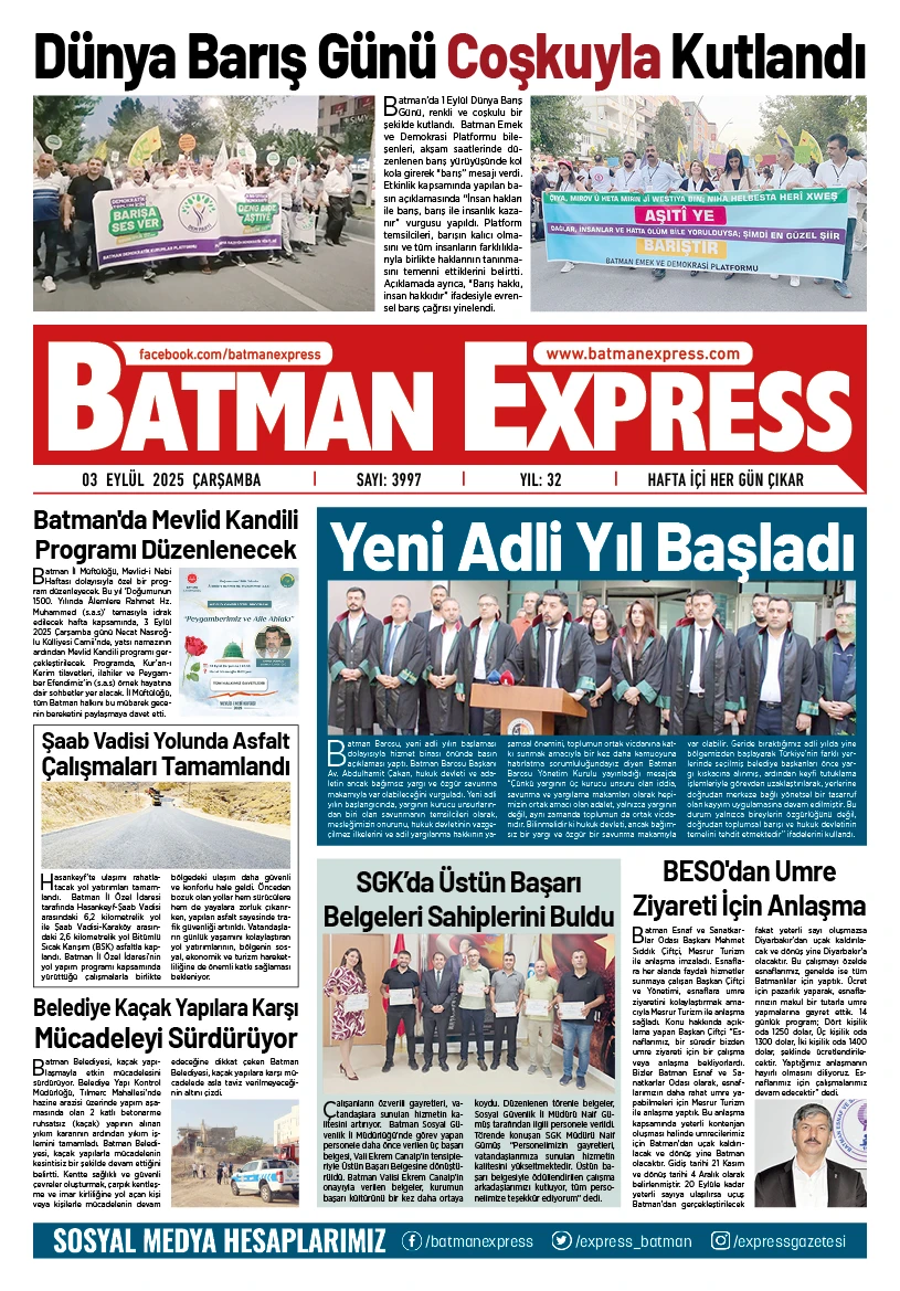 03 EYL&Uuml;L 2025 &Ccedil;ARŞAMBA