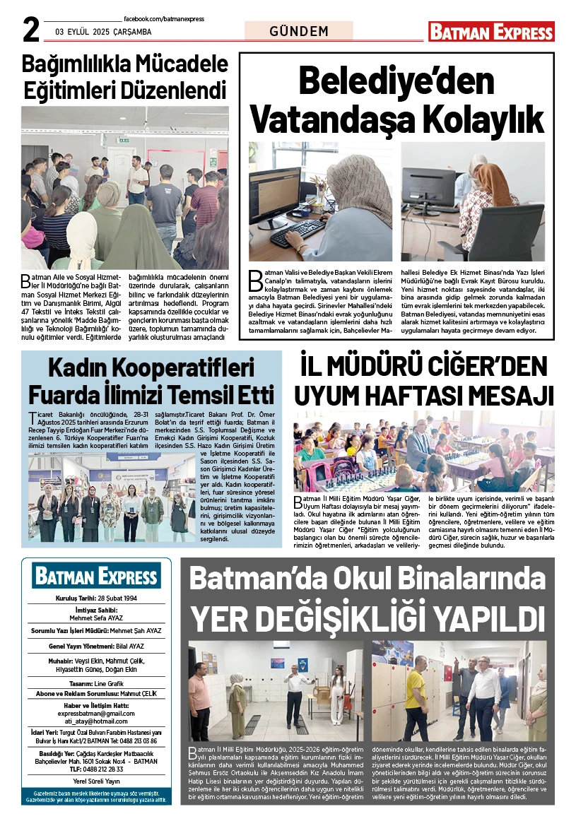 03 EYLÜL 2025 ÇARŞAMBA