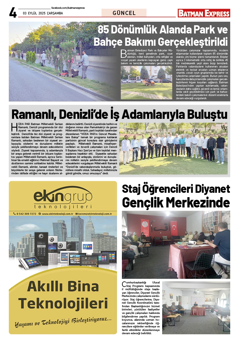 03 EYLÜL 2025 ÇARŞAMBA