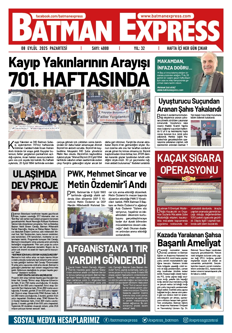 08 EYL&Uuml;L 2025 PAZARTESİ