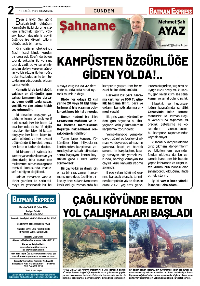 10 EYLÜL 2025 ÇARŞAMBA