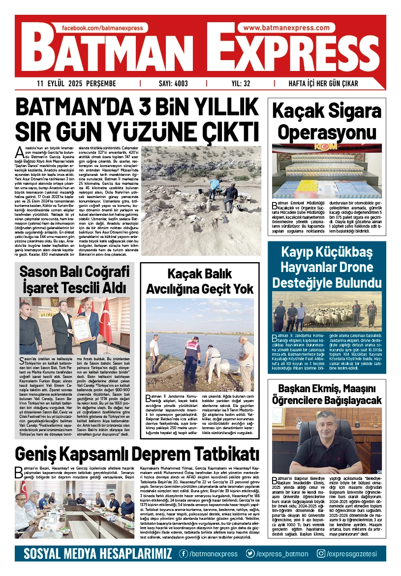 11 EYLÜL 2025 PERŞEMBE