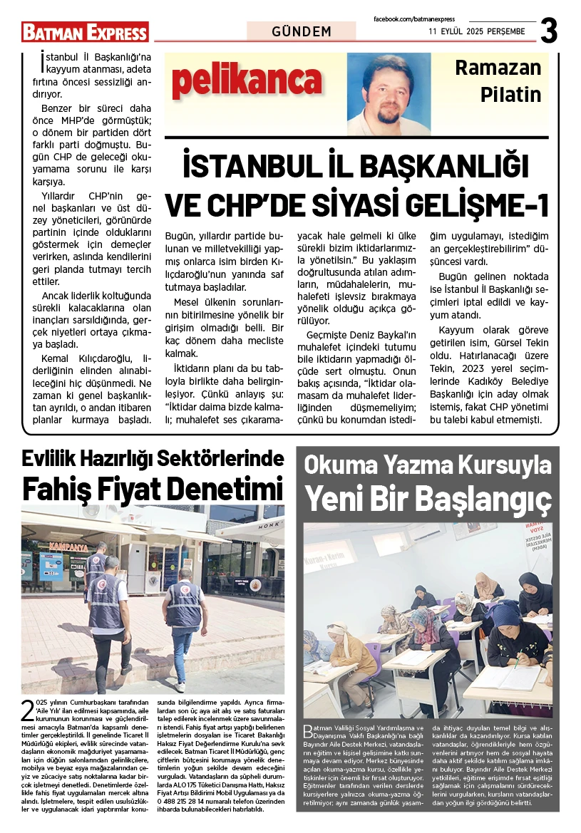 11 EYLÜL 2025 PERŞEMBE