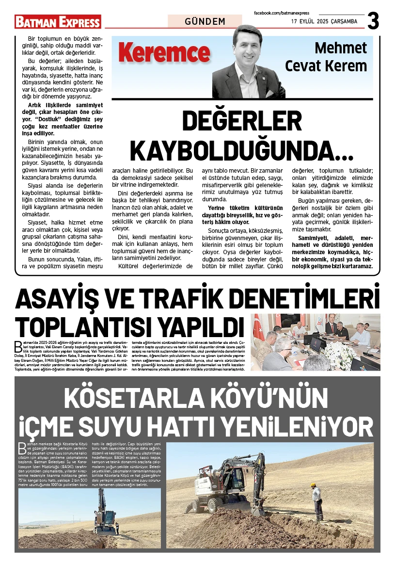 17 EYLÜL 2025 ÇARŞAMBA