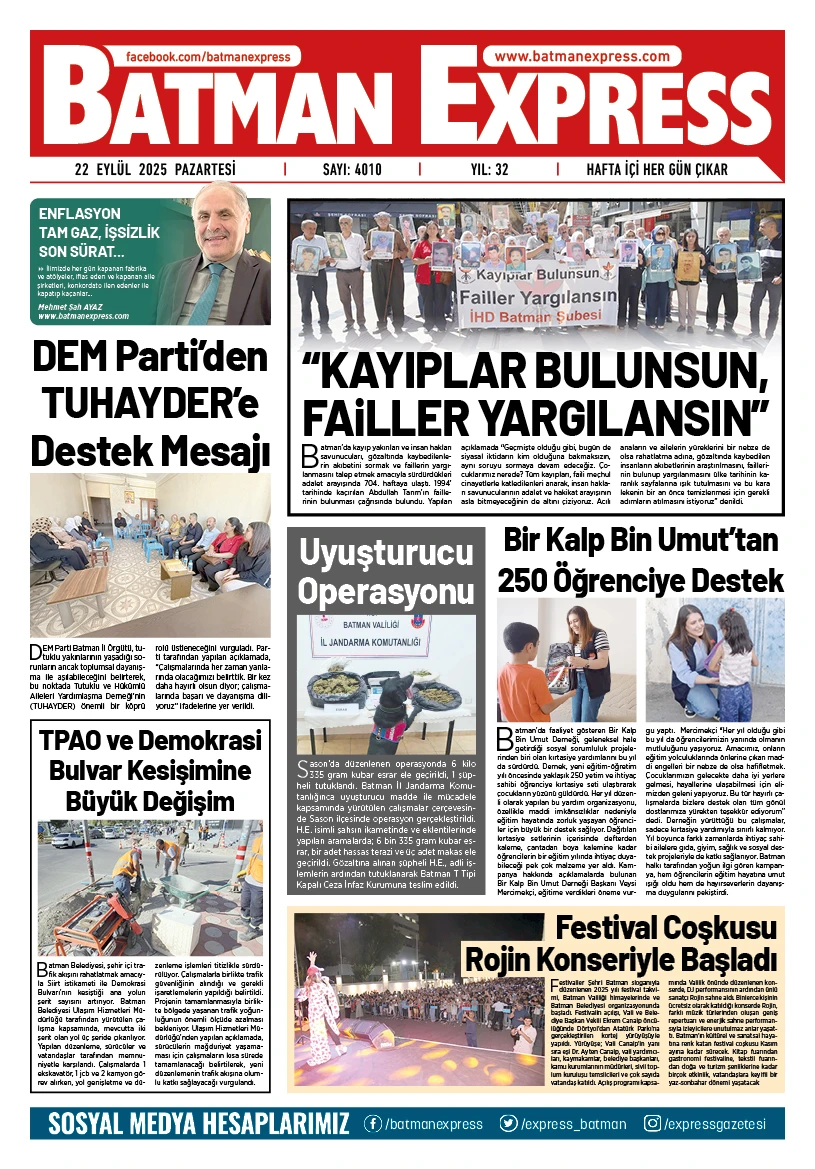 22 EYLÜL 2025 PAZARTESİ