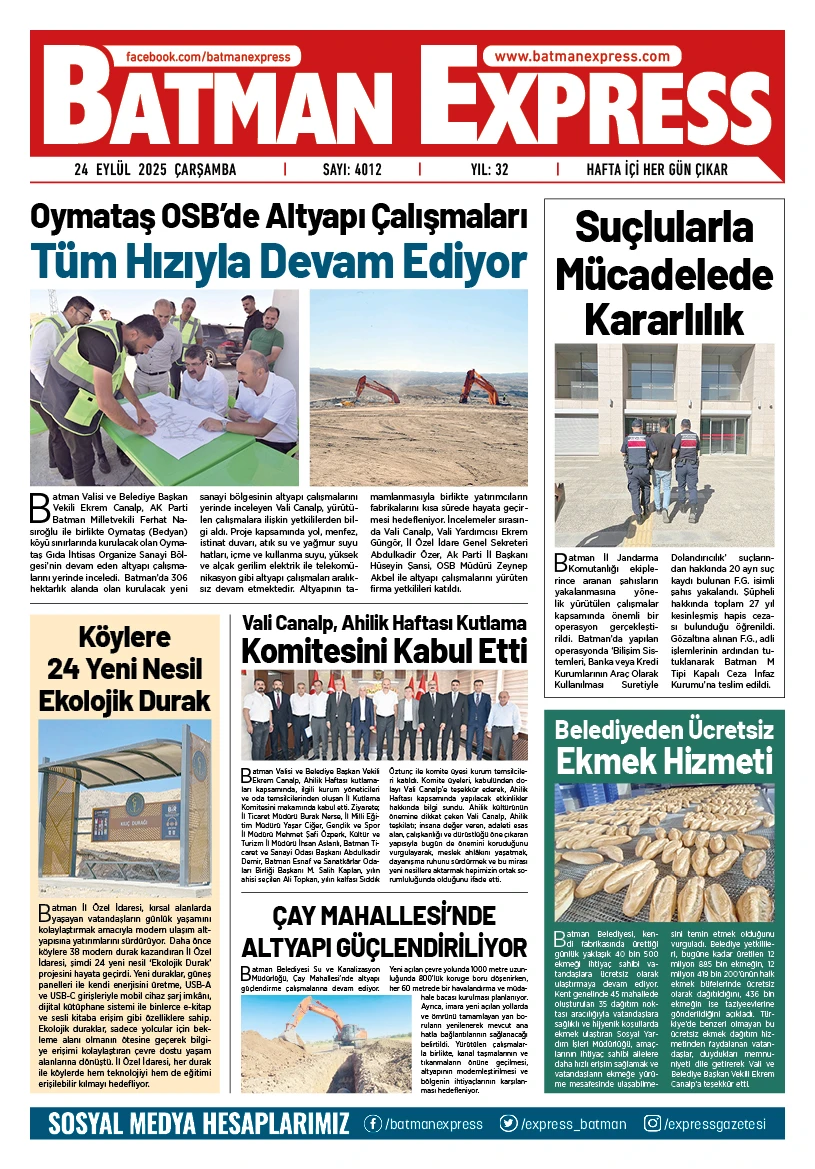 24 EYLÜL 2025 ÇARŞAMBA