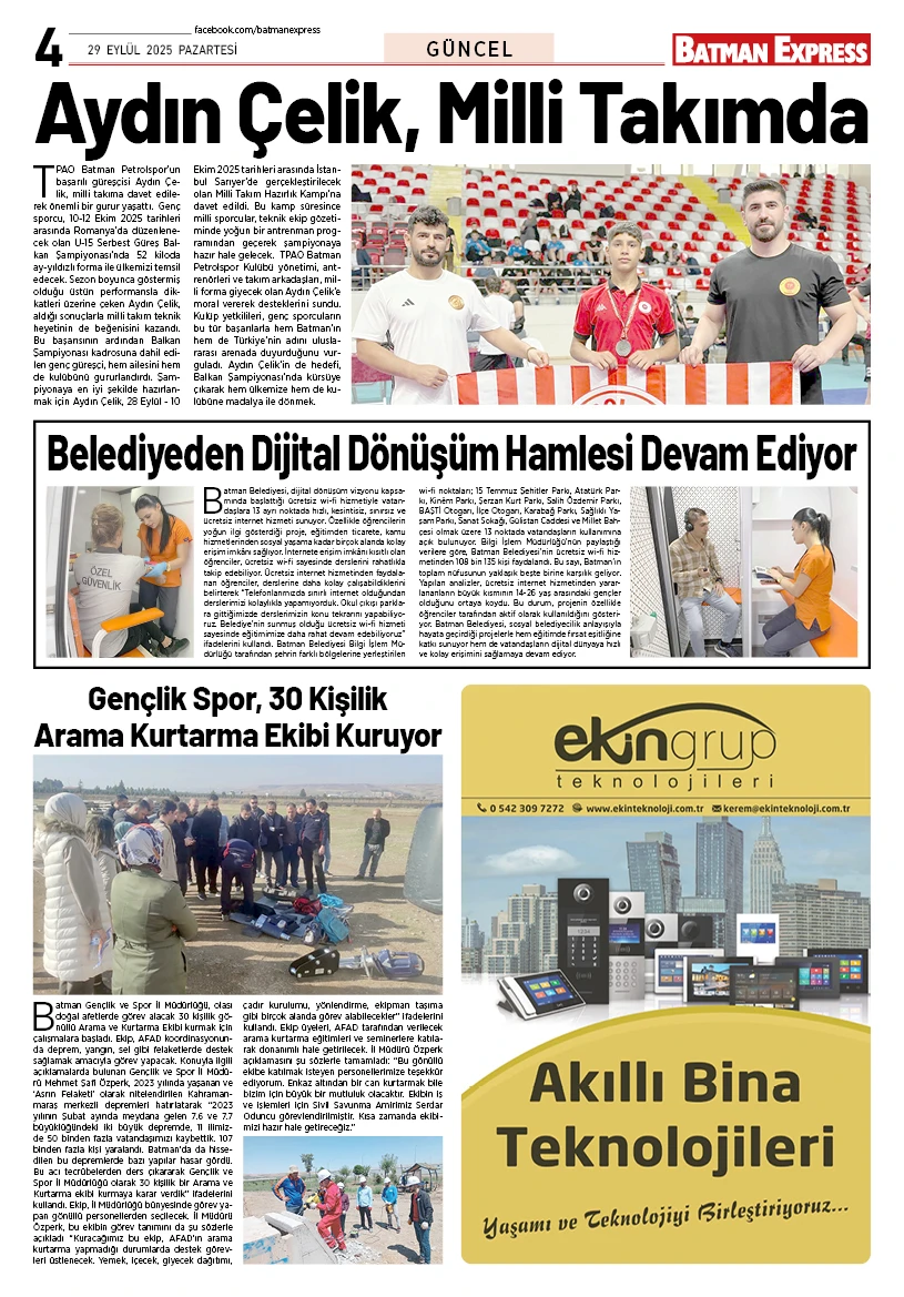 29 EYLÜL 2025 PAZARTESİ