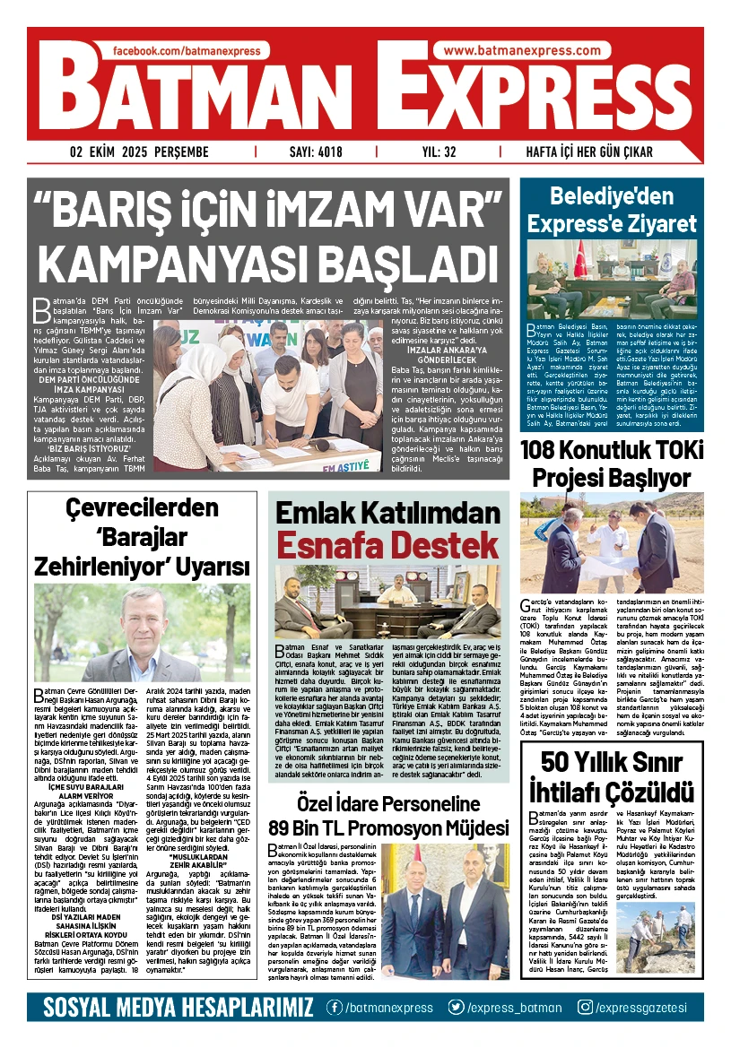 02 EKİM 2025 PERŞEMBE