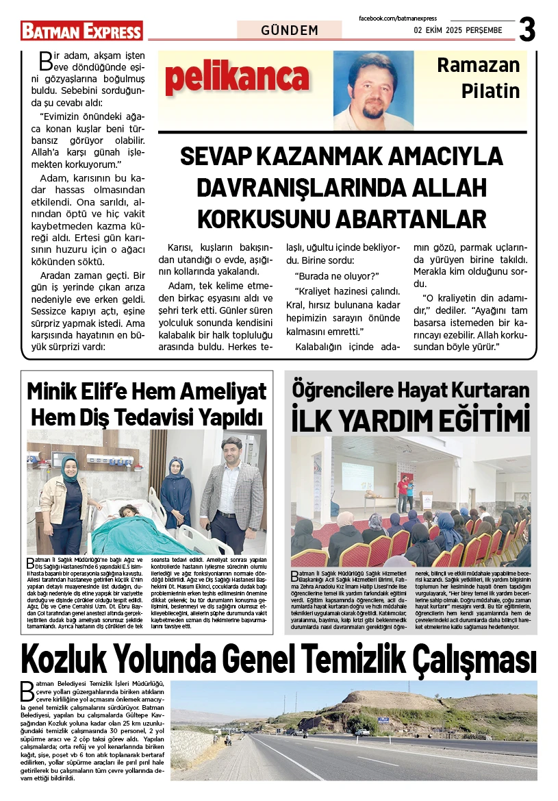 02 EKİM 2025 PERŞEMBE