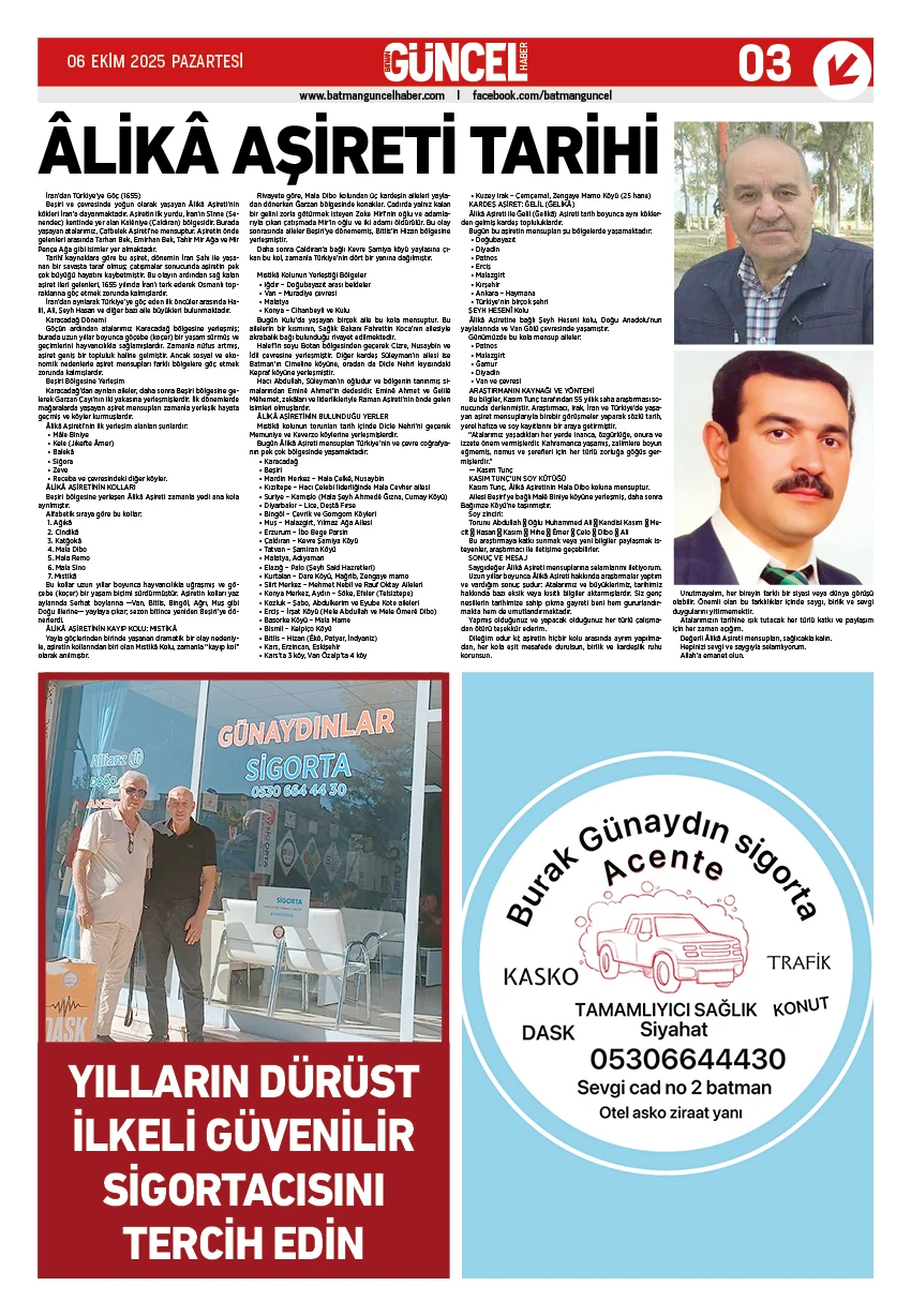 BATMAN GÜNCEL GAZETESİ