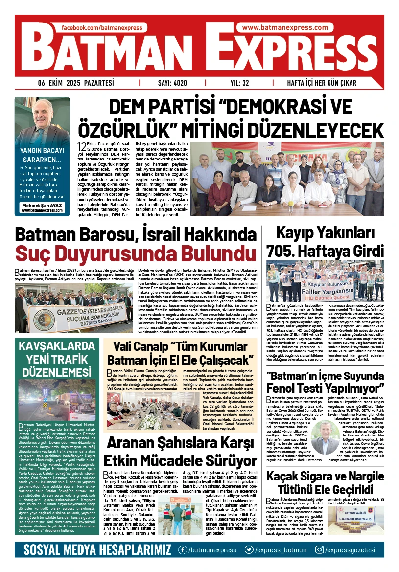 06 EKİM 2025 PAZARTESİ