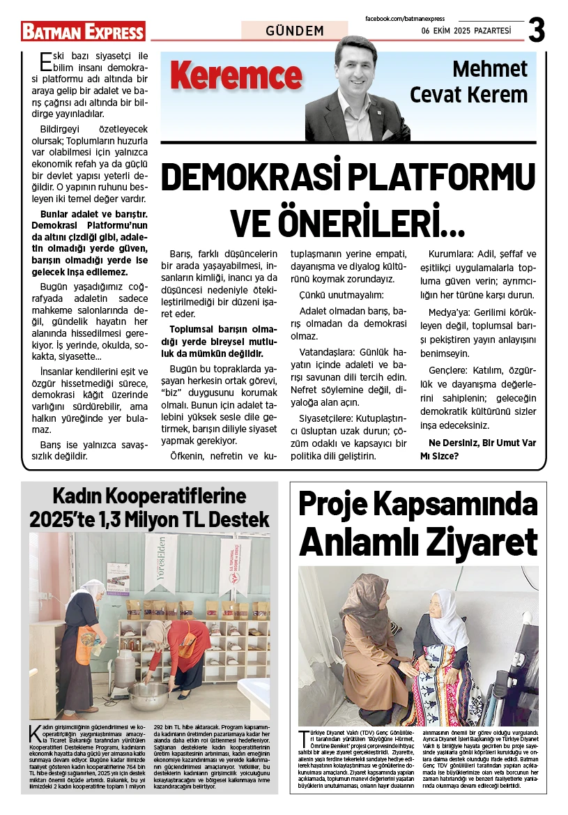 06 EKİM 2025 PAZARTESİ