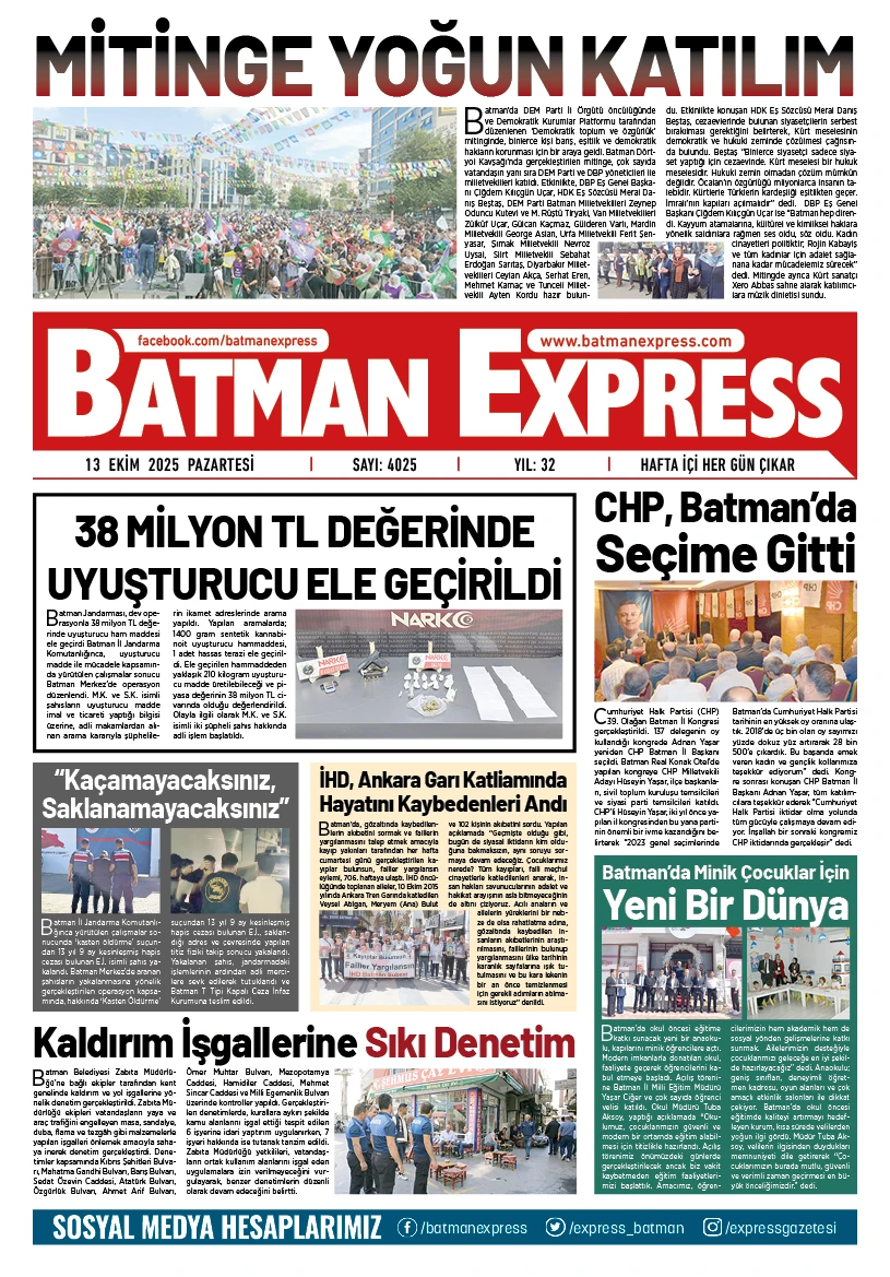 13 EKİM 2025 PAZARTESİ