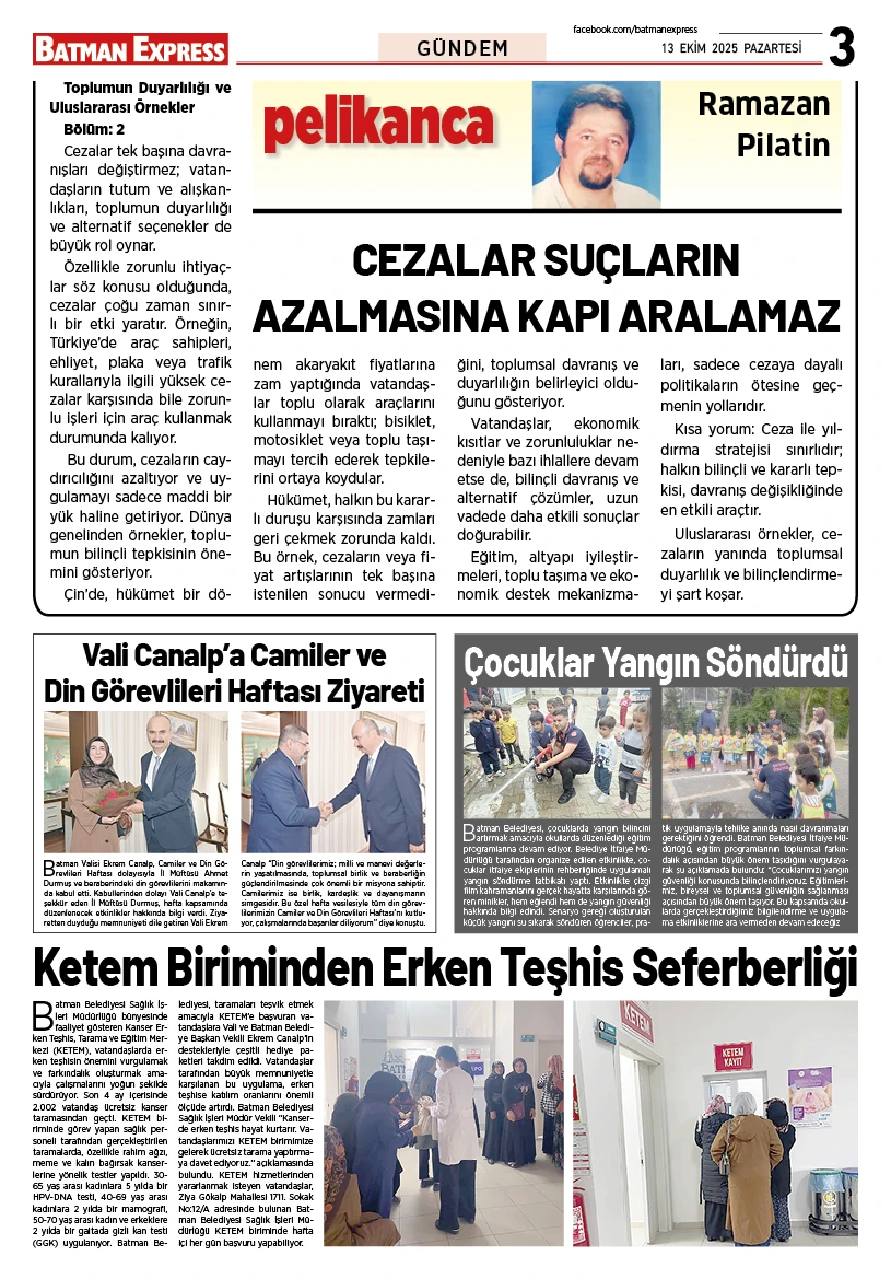 13 EKİM 2025 PAZARTESİ