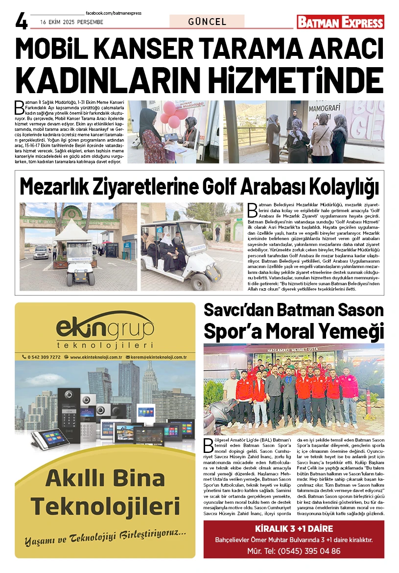 16 EKİM 2025 PERŞEMBE