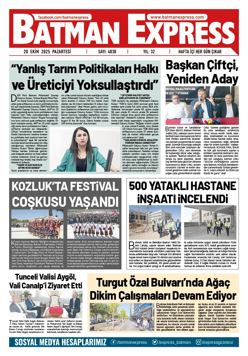 20 EKİM 2025 PAZARTESİ