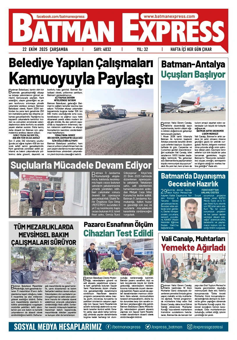 22 EKİM 2025 ÇARŞAMBA