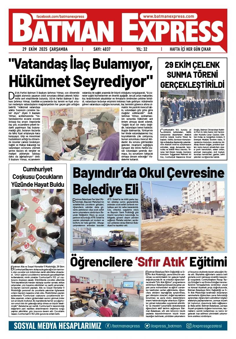 29 EKİM 2025 ÇARŞAMBA