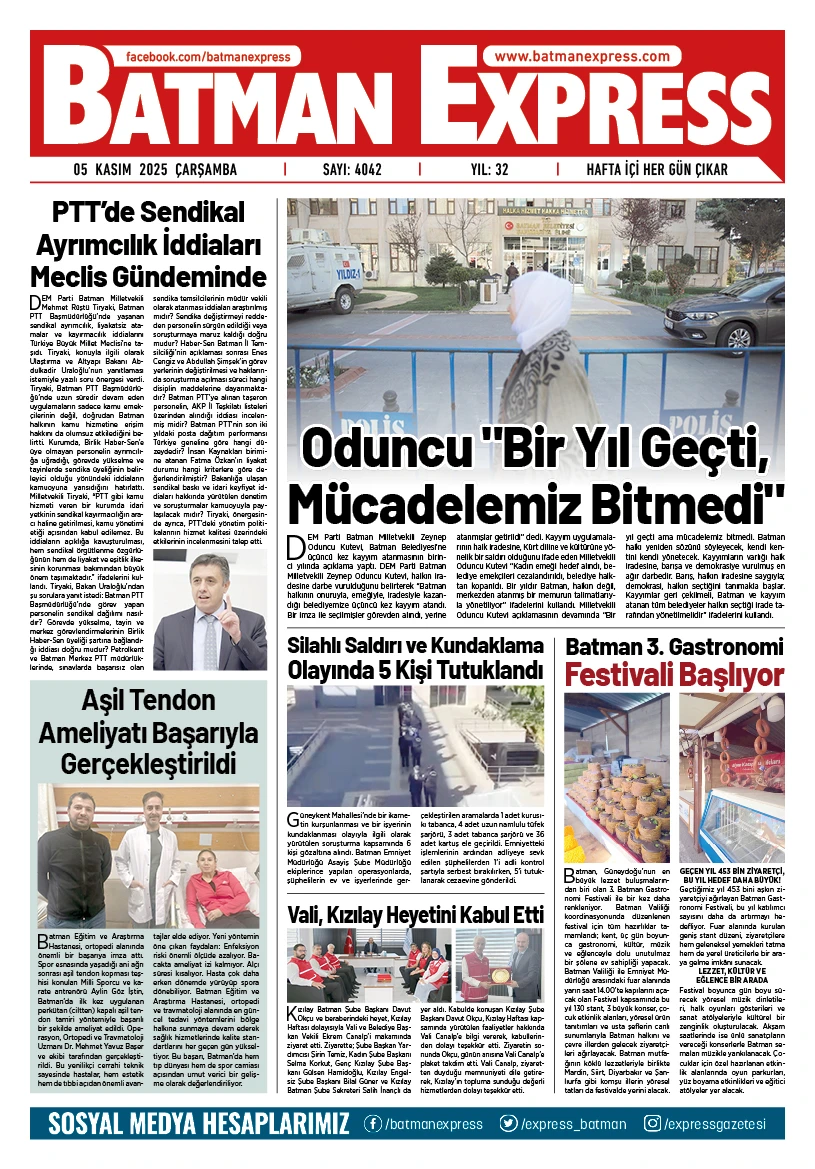 05 KASIM 2025 PERŞEMBE