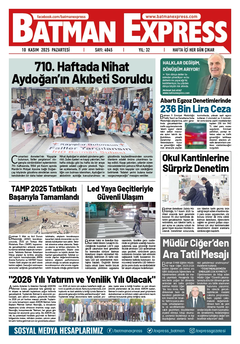 10 KASIM 2025 PAZARTESİ