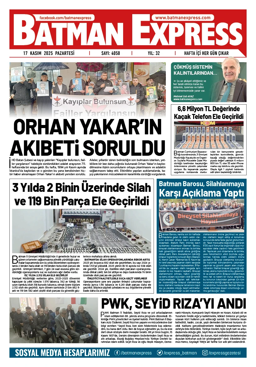 17 KASIM 2025 PAZARTESİ