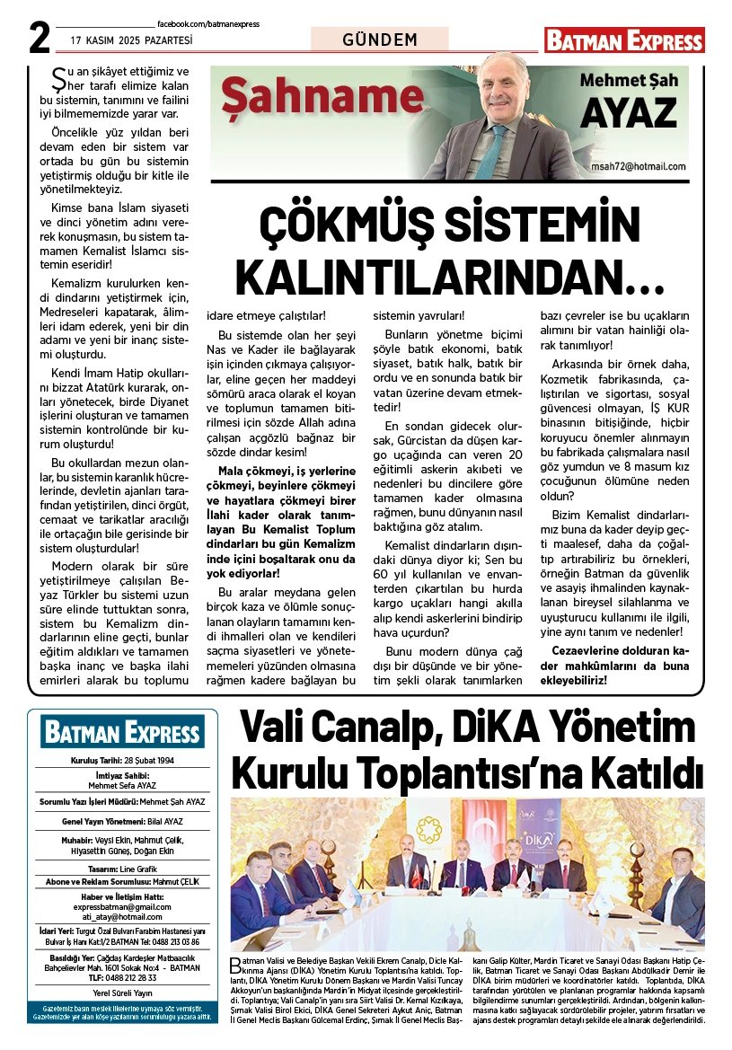 17 KASIM 2025 PAZARTESİ