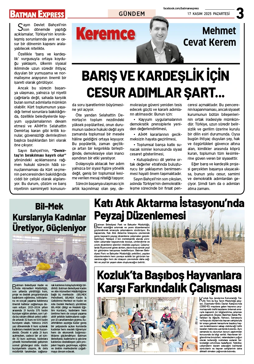 17 KASIM 2025 PAZARTESİ