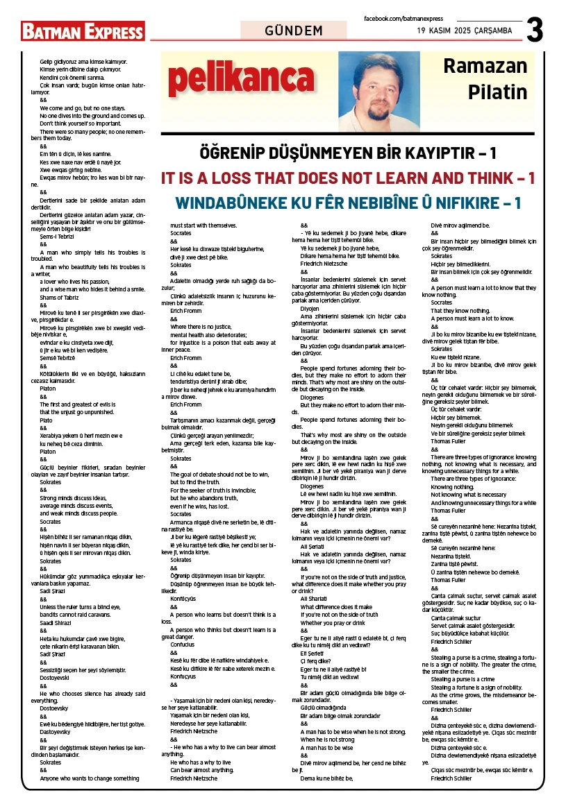 19 KASIM 2025 ÇARŞAMBA