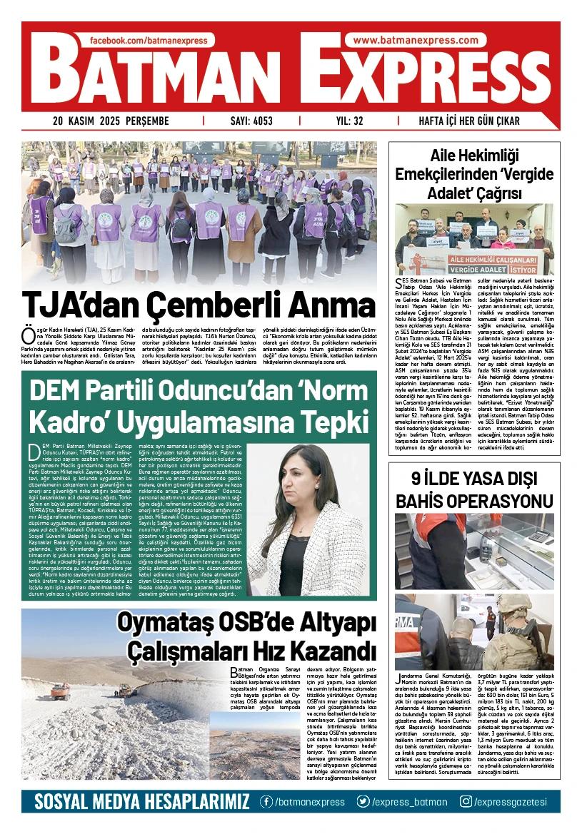 20 KASIM 2025 PERŞEMBE